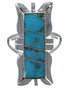Turquoise Inlay Sterling Silver Ring Size 5-3/4 EX44222